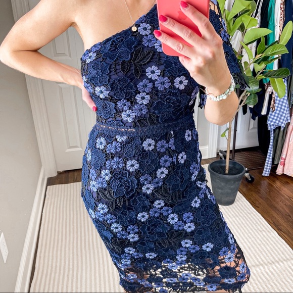 Chi Chi London Lenka One-shoulder Crochet Lace Cocktail Dress In Multi - Picture 6 of 6